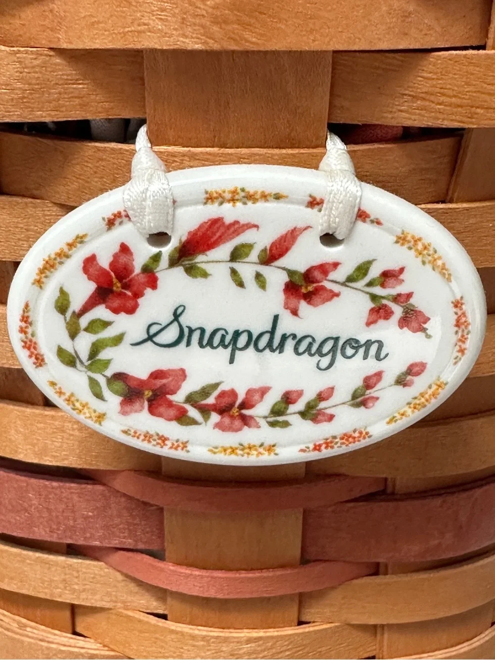 Longaberger 1998 May Series Snapdragon Basket with Liner and Protector